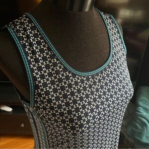 Max Studio Maxi Dress Teal, Navy, and White